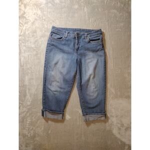 SONOMA Life Style Capri Jeans Womens Size 14 Cropped Light Wash Rolled Cuffs
